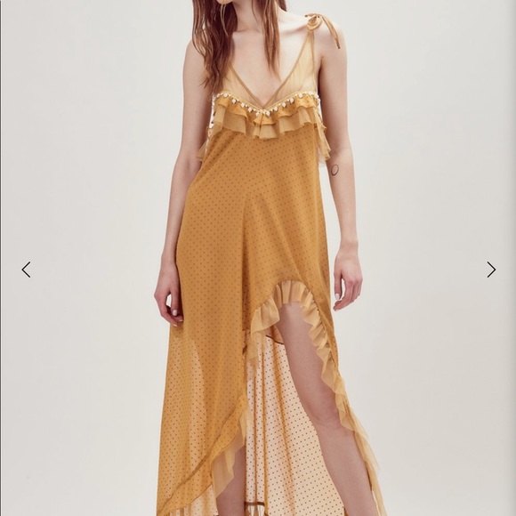 For Love And Lemons Dresses & Skirts - Mustard marquee boho maxi dress FLL